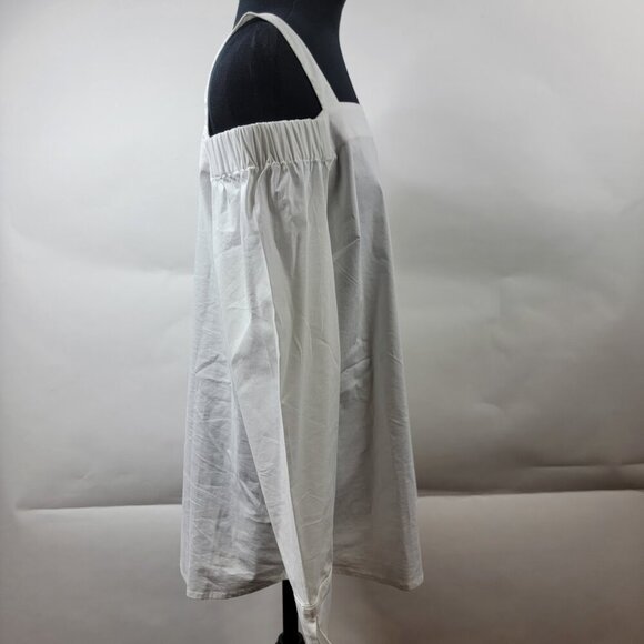 J. Jill White Shirt Collection Off Shoulder Top M Cotton Blend - Picture 5 of 14